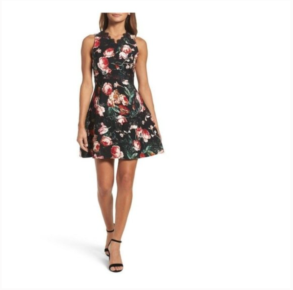 chelsea28 foxie floral dress NWT M B6 | eBay