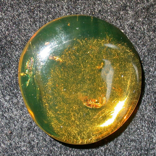 Wasp with Flies in Beautiful GREEN Dominican Amber Fossil Gem - Picture 4 of 13