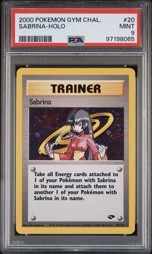 Pokemon TCG Sabrina Trainer Holo Gym Challenge 20/132 Unlimited PSA 9