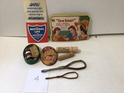 Lot of 7 Sewing Items, Needle Packs, Coca Cola Mending Kit, Screwdrivers, Boye
