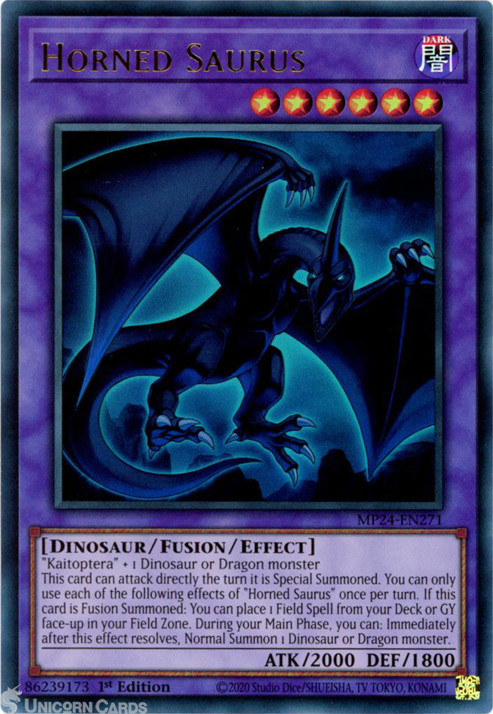 MP24-EN271 Horned Saurus : Ultra Rare 1st Edition YuGiOh Card