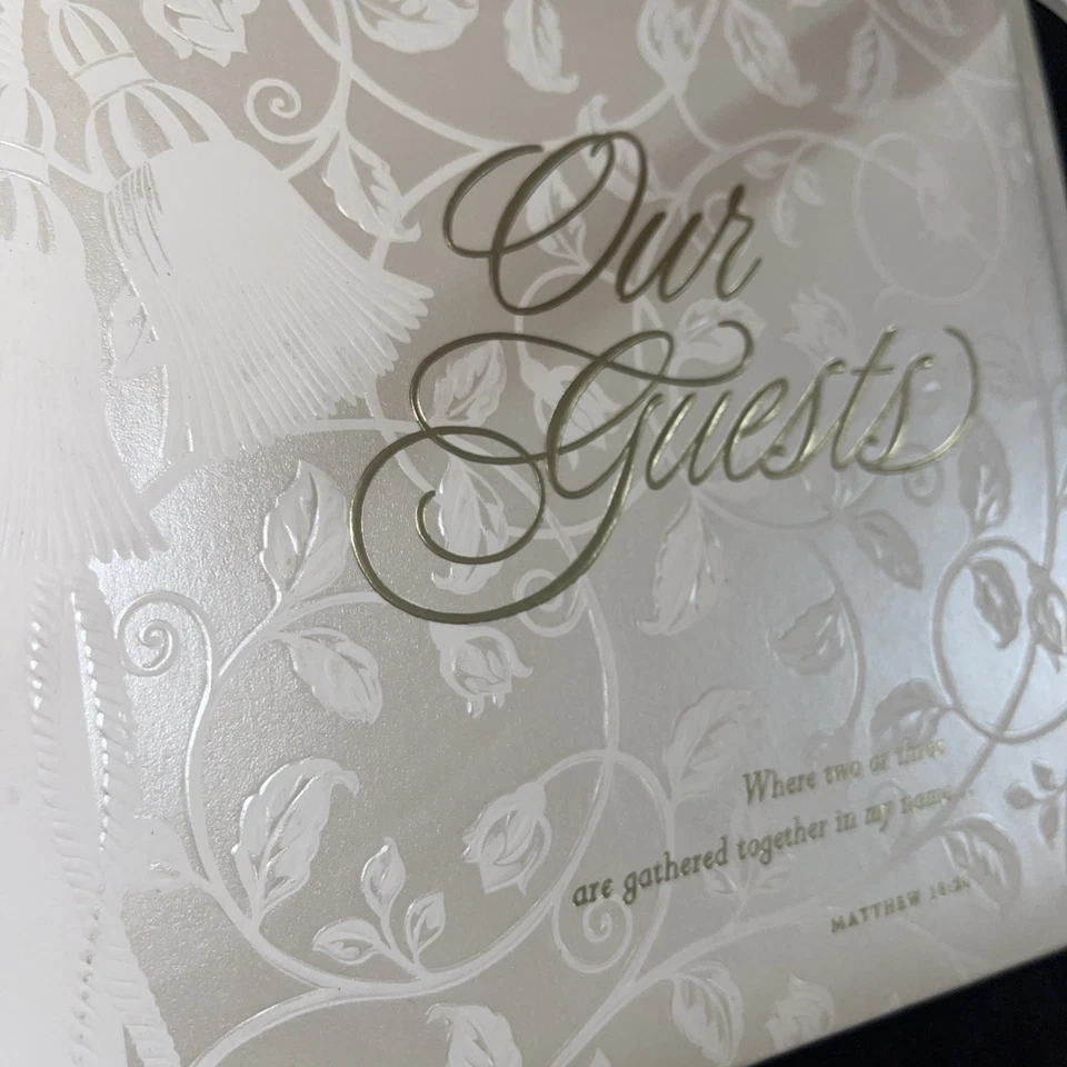 Libro de visitas Hallmark con bolígrafo sellado nuevo en relieve ornamentado con caja Foto 3 de 4