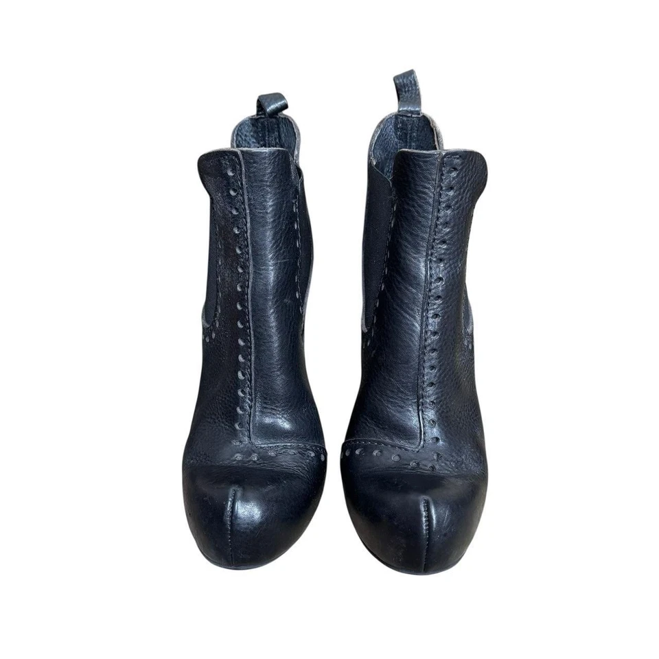 Botas Chelsea Pedro Garcia Años 2010 Cuero Negro Tacón Alto Gótico Avant-Garde Talla 40 Foto 3 de 4