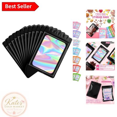 100 Resealable Holographic Bags - Clear Smell Proof Mylar Storage, 2.4x3.9 Inch