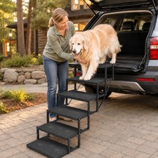 Dog Stairs for Car - Black Metal