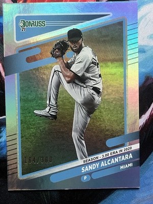 2021 Donruss Sandy Alcantara Season Stat Line Holo /300 Miami Marlins #149 P