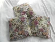 Gobelin Kissen, Blumenmuster, 3 Stück, ca. 40x40 cm