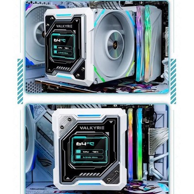 VALKYRIE R125 WHITE 2.4-inch IPS LCD Screen CPU AIR Cooler with Fan