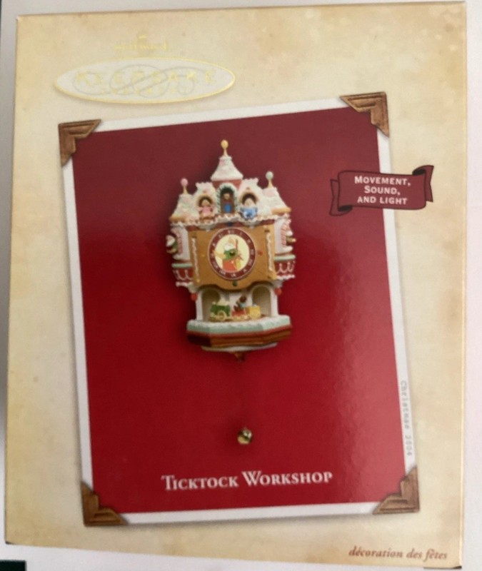 Hallmark Keepsake Ornament TickTock Workshop 2004 Movement & Light Magic MIB