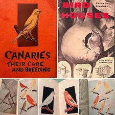 [Lot of 2] Vintage Canaries Care & Breeding - Bird Houses Books 1940s /50s NICE