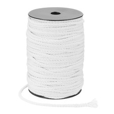 Macrame Cord 5mm x 295 ft Handmade Natural Cotton Rope, 8 Strand, Light White