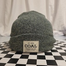 Coal Headwear Beanie Hat Grey Teal Marl Necessities For Fine Living 2002 Patch