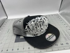 Marvel Avengers Snapback Hat Baseball Cap 3D Logo Gray Black White Graphic