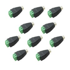 10X New Speaker Wire Cable To Audio Female RCA Connector Adapter Jack Plug v