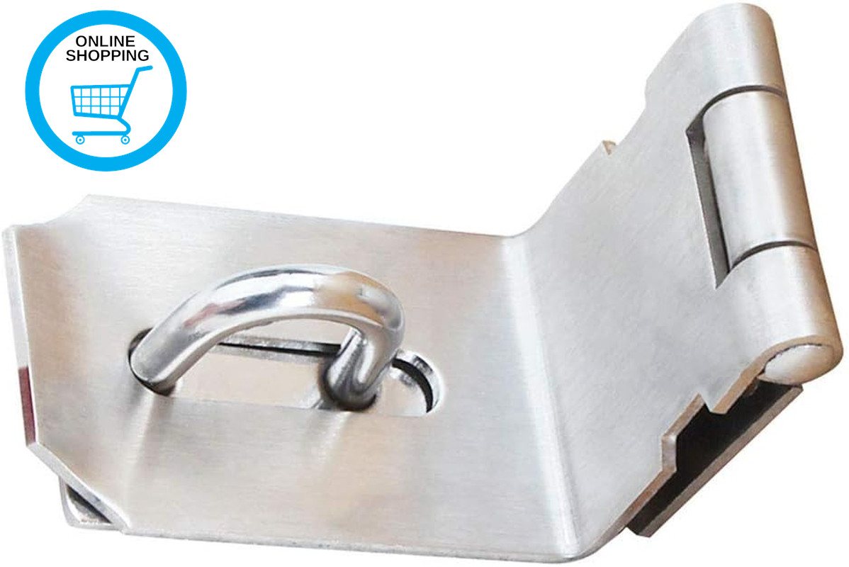 Right Angle Padlock Hasp,  Stainless Steel 90 Degree Hasp and Staple with Screws