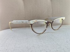 Vintage American Optical Ladies Eyeglasses Frame Alum Brown/Beige Tone Glasses