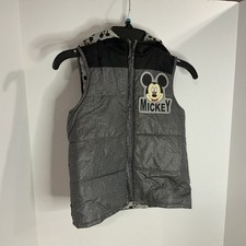 Disney Junior Minnie Grey Puffer Vest - Hooded with Ears - SIZE 5