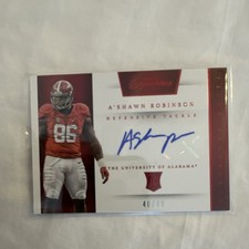 Panini 2016 Prime Signatures A'Shawn Robinson Autograph Rookie Card #202 Red /49. rookie card picture