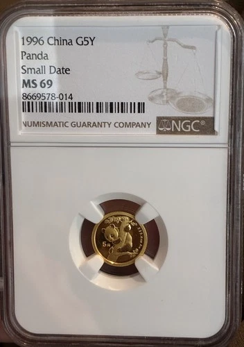 1996 Chinese Gold Panda 1/20 oz — photo from the most recent tracked eBay sale