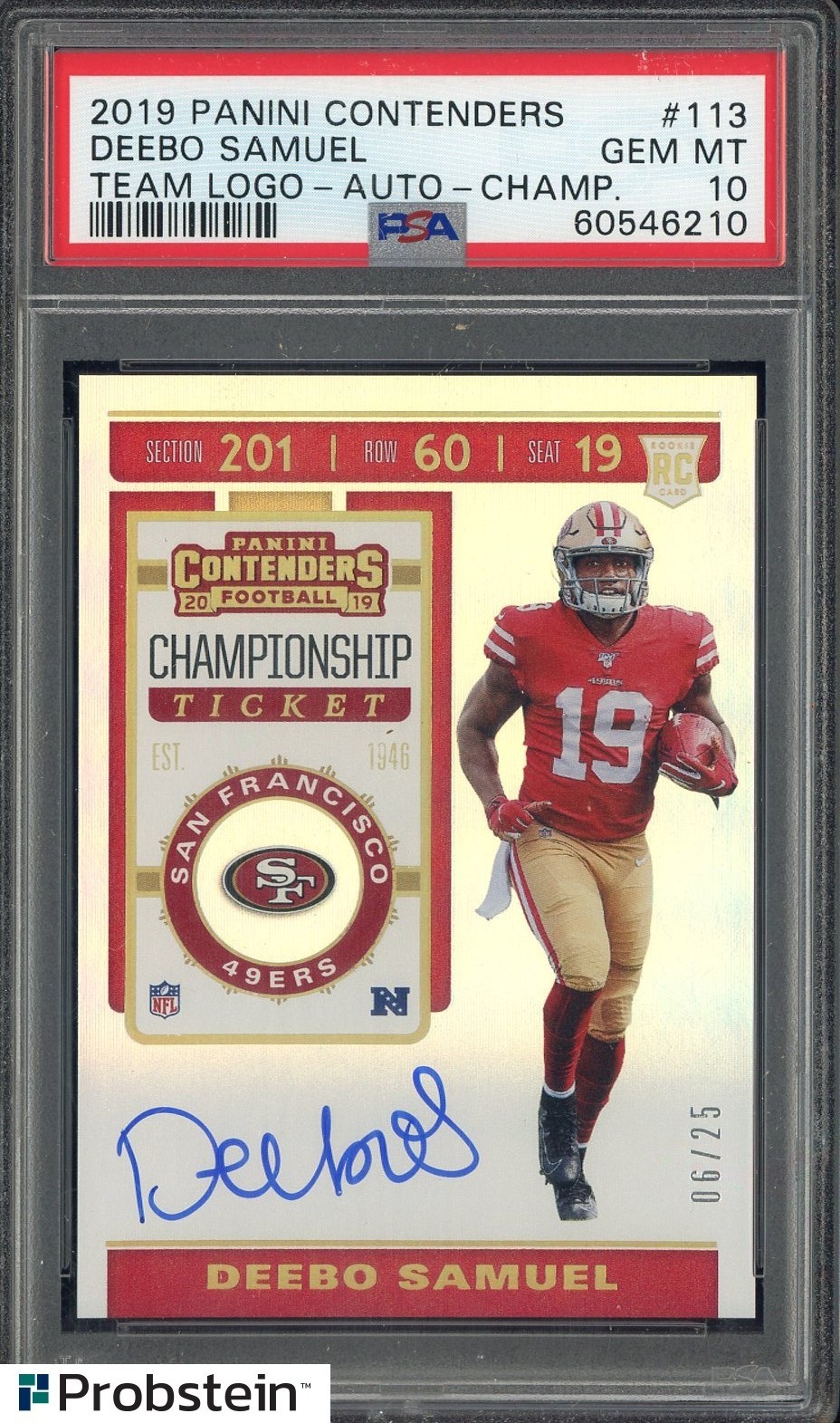 Deebo Samuel Panini Contenders #113 Team Logo-Autograph-Championship