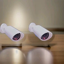 2 Dummy Fake Security Camera Red LED Light Home Business Security Indoor/Outdoor