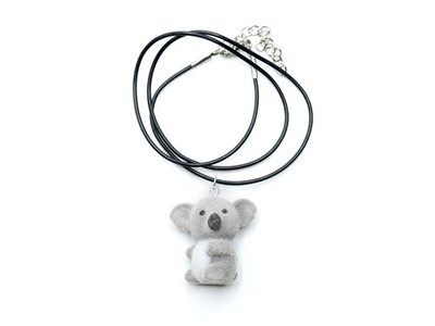 Koala Kette Miniblings Anhänger Halskette Australien Koalabär Bär Flock grau
