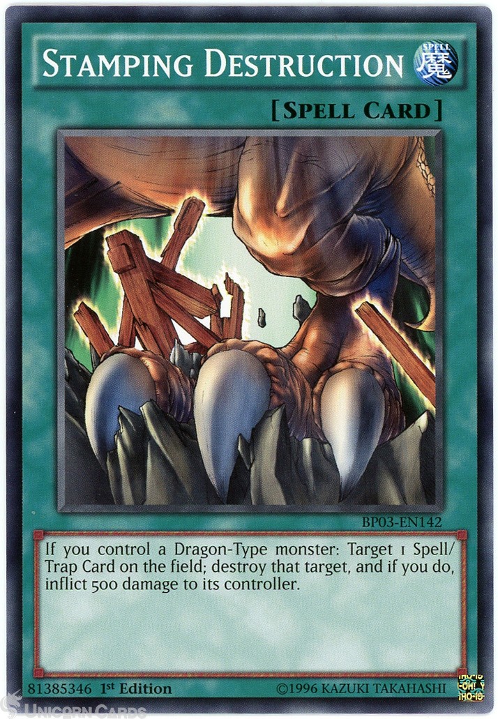 BP03-EN142 Stamping Destruction : Shatterfoil Rare 1st Edition Mint YuGiOh Card