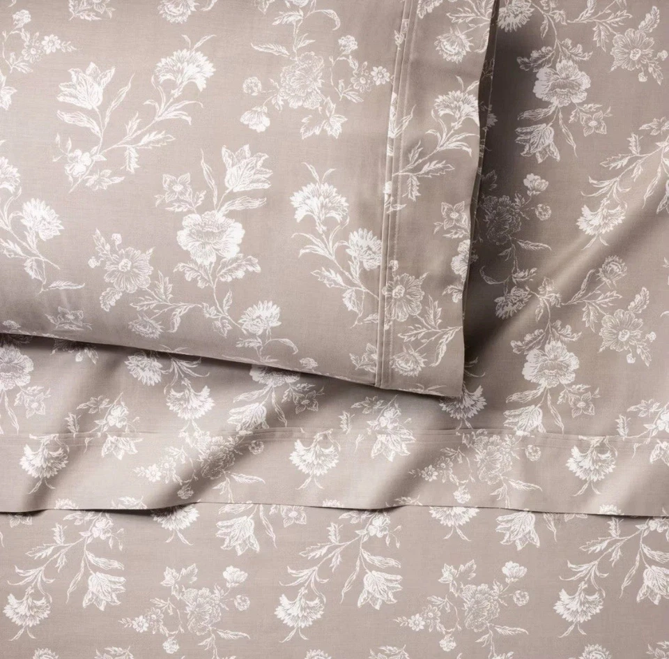 Juego de sábanas de rendimiento Queen 400 hilos umbral caqui Foto 2 de 4