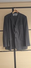 Milan Collection Suit 48L Jacket 42L Trousers Dark Grey Textured Formal Business