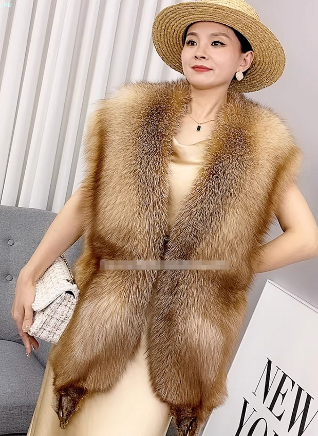 Women's Real Fox Fur Shawl Scarf Cape Wrap Collar Neck Warmer