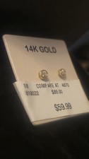 Real 14k Simulated Diamond Gold Earrings Neve...