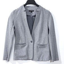 Banana Republic Factory Blazer Women S Light Gray Career Chic Inverted Collar