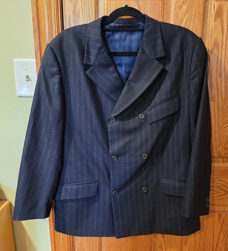 Versace Classic V2 Men's Black Wool Blend Suit Jacket Made in Italy Size 52