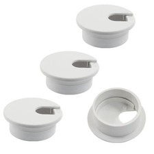 4 Pcs 1-3/8 Inch White Desk Grommet, Plastic Cable Hole Cover Desk Wire Cord ...