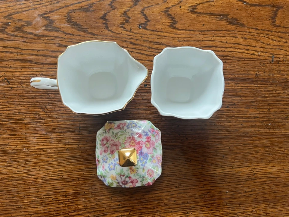 Godinger Royal Cotswolds Tradición Inglesa Crema Azúcar Set Chintz Foto 2 de 3