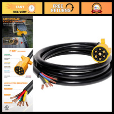 Heavy Duty 7-pin Trailer Plug Cord 8ft Wiring Harness Double Prong Connector