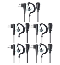 Commountain Earpiece w/Mic Compatible w/ Motorola Walkie Talkies & Radios 5 Pack