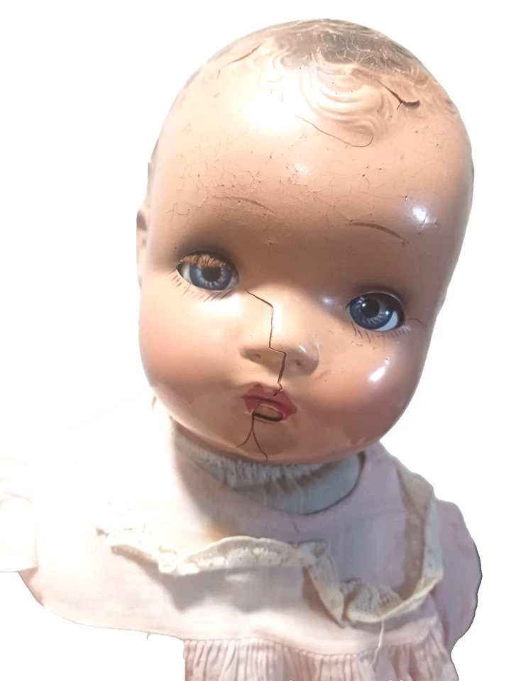 Muñeca Horsman Enchanting Flirty Blue Glass Eyes de colección de los años 40 Foto 2 de 4