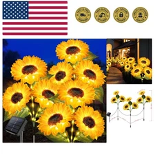 Solar Lights Outdoor Garden Waterproof,Upgraded 3-Pack 9 Flowers Solar Sunflo...