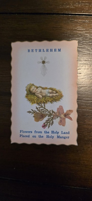 Holy Card Relic Santino Reliquie  "TIERRA SANTA" Placed on the holy manger 
