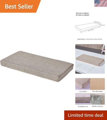Bench Seat Memory Foam Chair Pads Non-Slip Rubber Back Indoor Swing/Settee Cu...