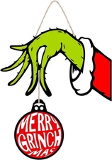 Christmas Door Sign Xmas Decorations - Merry Christmas Wall Decor Tree Ornaments