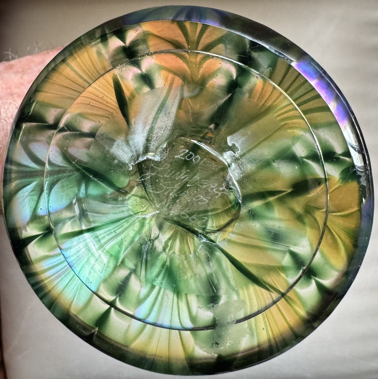 Lundberg Studios "Sea Crest" Corset Art Glass Vase, 13"H