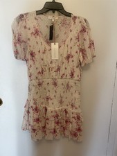 Loveshackfancy Jerome Lace White Elastic Waist Mini Dress Size Medium