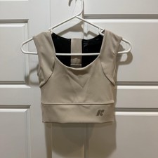 Forme Sports Bra Womens Small Beige Black Posture Support Crop Top Athletic