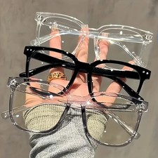 1/2/3PCS Square Fashion Glasses Unisex Clear Black Frame Back To School Eyewear