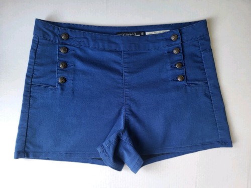 LOVESICK PANTALONES CORTOS AZULES CINTURA ALTA TALLA 15 - Imagen 1 de 13