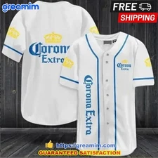 Corona Extra Beer Unisex White Baseball Jersey