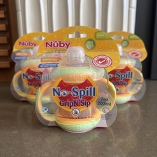 3 Nuby Grip N Sip No-Spill Sippy Cup 7oz BPA-Free w/ Handles 6 Months