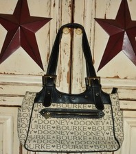 Dooney Bourke Vintage Signature Canvas Print Lg Soft Satchel Shoulder Bag 15x9